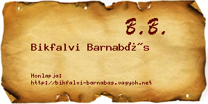 Bikfalvi Barnabás névjegykártya
