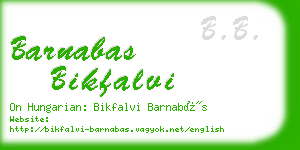 barnabas bikfalvi business card